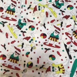 Surfing Santa Cotton Hawaiian Shirt